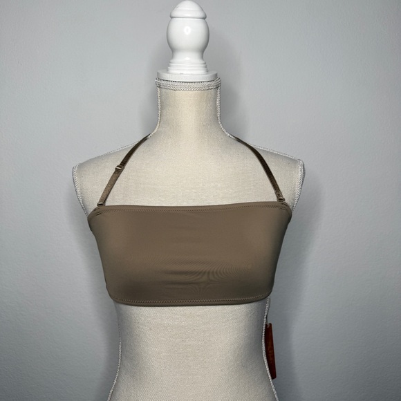 SKIMS Other - SKIMS Bandeau Bikini Top Desert Adjustable Strap Recycled Nylon NWT Size M